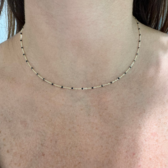 CATENINA DOARATA SMALTI NERI