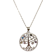 Carica l'immagine nel visualizzatore di Gallery, COLLANA ALBERO VITA CON ZIRCONI COLORATI
