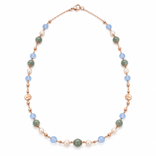 Carica l'immagine nel visualizzatore di Gallery, COLLANA PERLE, GIADA VERDE E AZZURRA
