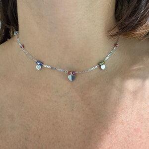 COLLANA 3 CUORI E CRISTALLI