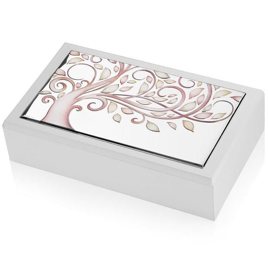 COFANETTO CON ALBERO FOGLIE ROSÈ