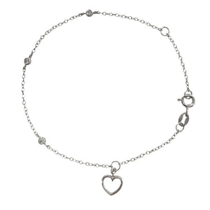 BRACCIALE PUNTI LUCE E CUORE PENDENTE