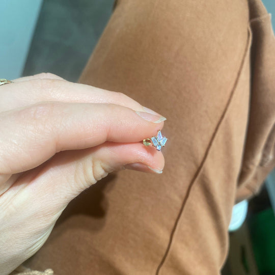 ORECCHINO CON CRISTALLI GEOMETRICI