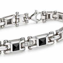 Carica l'immagine nel visualizzatore di Gallery, BRACCIALE GEOMETRICO ARGENTO E CERAMICHE
