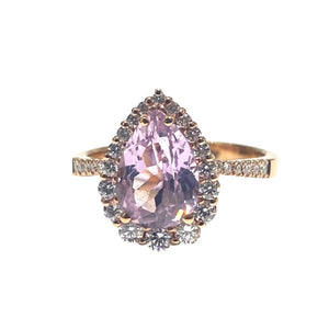 ANELLO KUNZITE A GOCCIA