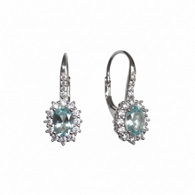 Carica l'immagine nel visualizzatore di Gallery, ORECCHINI MONACHELLA CON ZIRCONE AZZURRO
