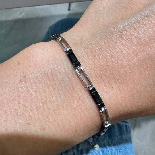 BRACCIALE PIASTRINE CON ZIRCONI