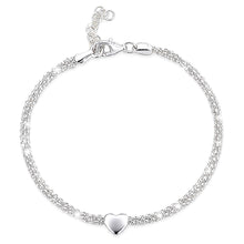 Carica l'immagine nel visualizzatore di Gallery, BRACCIALE DOPPIA CATENA E CUORE

