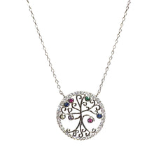 Carica l'immagine nel visualizzatore di Gallery, COLLANA ALBERO VITA CON ZIRCONI COLORATI
