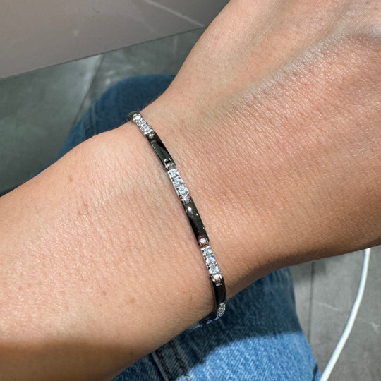 BRACCIALE PIASTRINE CON ZIRCONI