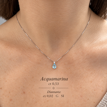 Carica l'immagine nel visualizzatore di Gallery, COLLANA PUNTO LUCE CON ACQUAMARINA E DIAMANTE
