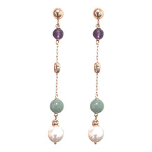 Carica l'immagine nel visualizzatore di Gallery, ORECCHINI CON QUARZO, AMETISTA E PERLE
