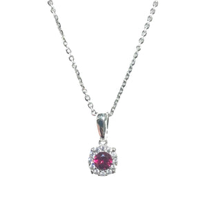 COLLANA PUNTO LUCE ZIRCONE ROSSO