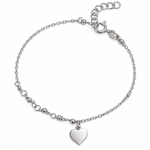 Carica l'immagine nel visualizzatore di Gallery, BRACCIALE CUORE PENDENTE E SFERE LISCE
