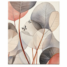Carica l'immagine nel visualizzatore di Gallery, QUADRO DECORATIVO CON FOGLIE E FARFALLE ARGENTATE
