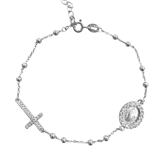 BRACCIALE ROSARIO CON ZIRCONI