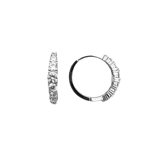 ORECCHINI A CERCHIO CON ZIRCONI SCALARI