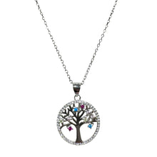 Carica l&#39;immagine nel visualizzatore di Gallery, COLLANA ALBERO VITA CON ZIRCONI COLORATI
