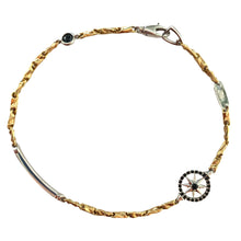 Carica l&#39;immagine nel visualizzatore di Gallery, BRACCIALE ROSA DEI VENTI E ZIRCONI NERI IN ORO
