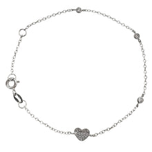 Carica l&#39;immagine nel visualizzatore di Gallery, BRACCIALE PUNTI LUCE E CUORE ORO BIANCO
