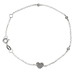 BRACCIALE PUNTI LUCE E CUORE ORO BIANCO