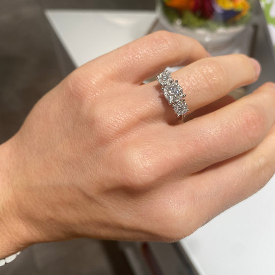 ANELLO TRILOGI MULTIPIETRA CON DIAMANTI