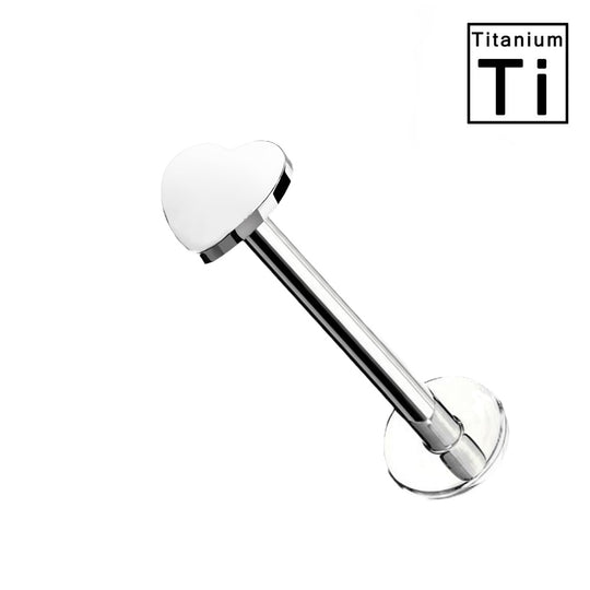 ORECCHINO LABRET CON CUORE IN TITANIO