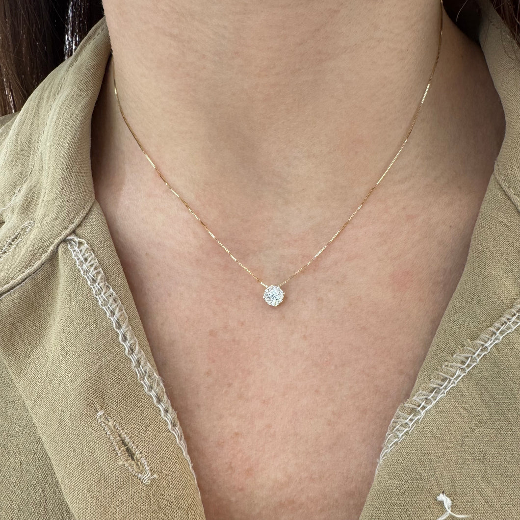 COLLANA PUNTO LUCE MULTIPIETRA ORO GIALLO(3 misure)