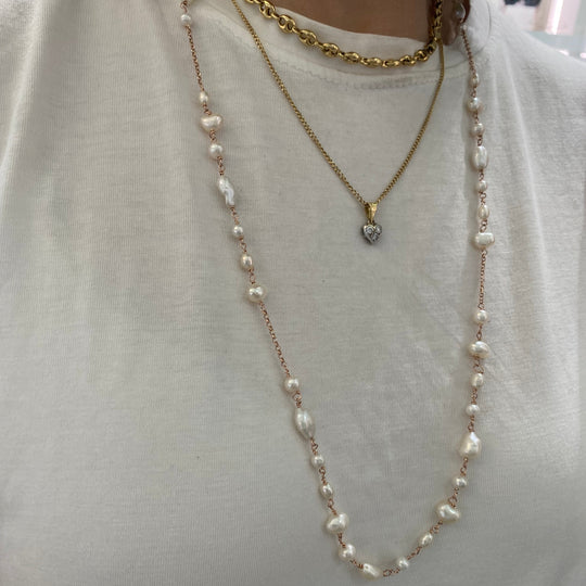 COLLANA PERLE DI FIUME ROSATO