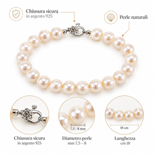 Carica l'immagine nel visualizzatore di Gallery, BRACCIALE PERLE ACQUA DOLCE 7,5-8
