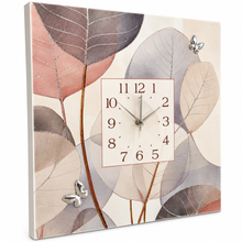 Carica l'immagine nel visualizzatore di Gallery, OROLOGIO DA PARETE FOGLIE E FARFALLE ARGENTATE
