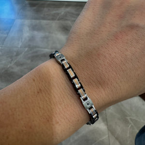 BRACCIALE IN MAGLIA 3 COLORI E ZIRCONI