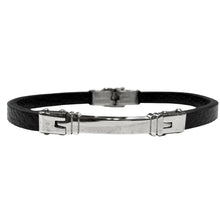 Carica l'immagine nel visualizzatore di Gallery, BRACCIALE CUOIO E PIASTRA IN ACCIAIO
