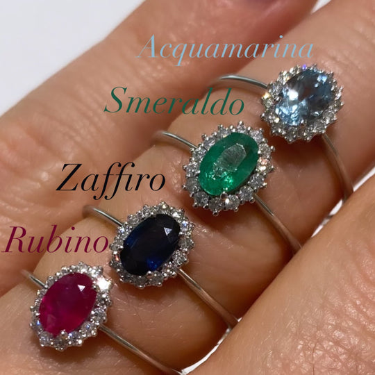 ANELLO ZAFFIRO E DIAMANTI