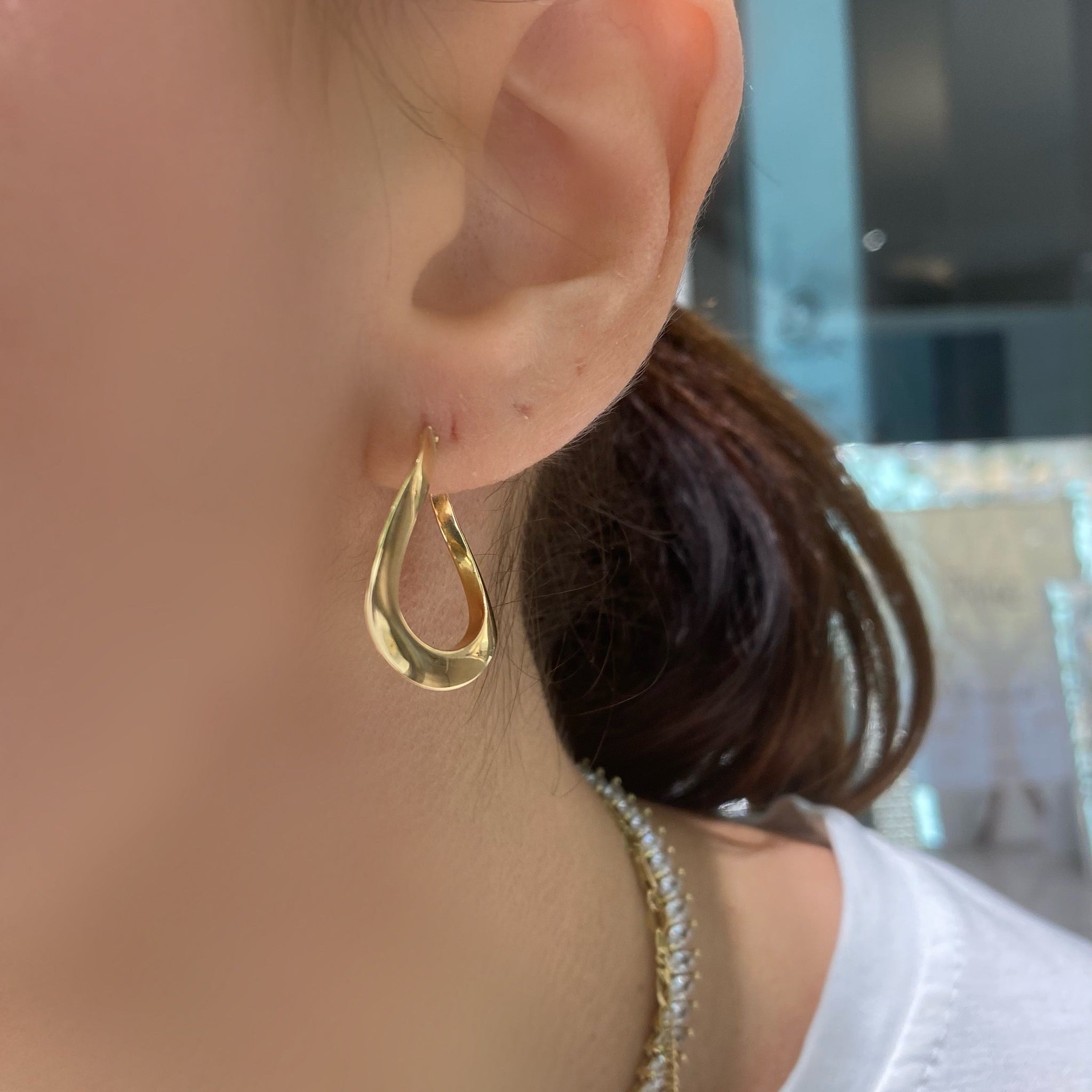 Orecchini A Cerchio In Oro 14kt - Pendenti Convertibili, Per Donne - Foto 2