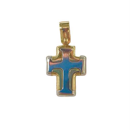 CIONDOLO CROCE BICOLORE