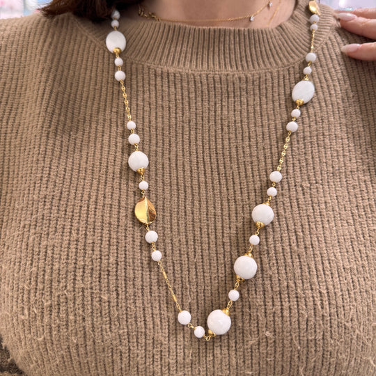 COLLANA CON AGATA BIANCA