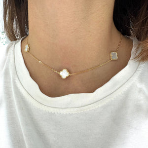 COLLANA 5 FIORI MADREPERLA