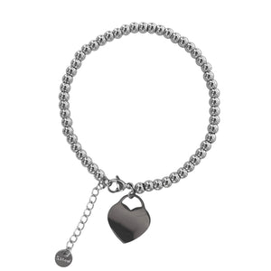 BRACCIALE SFERE CON CUORE LISCIO