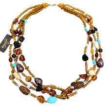 Carica l'immagine nel visualizzatore di Gallery, COLLANA CITRINO,PERLE,AMBRA E TURCHESE
