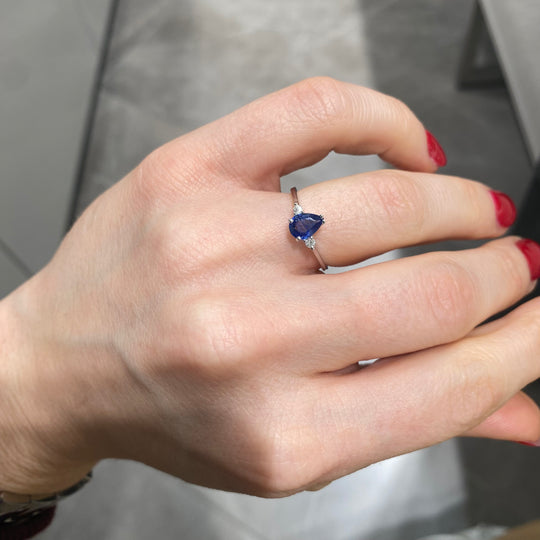 ANELLO ZAFFIRO GOCCIA