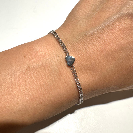 BRACCIALE DOPPIA CATENA E CUORE