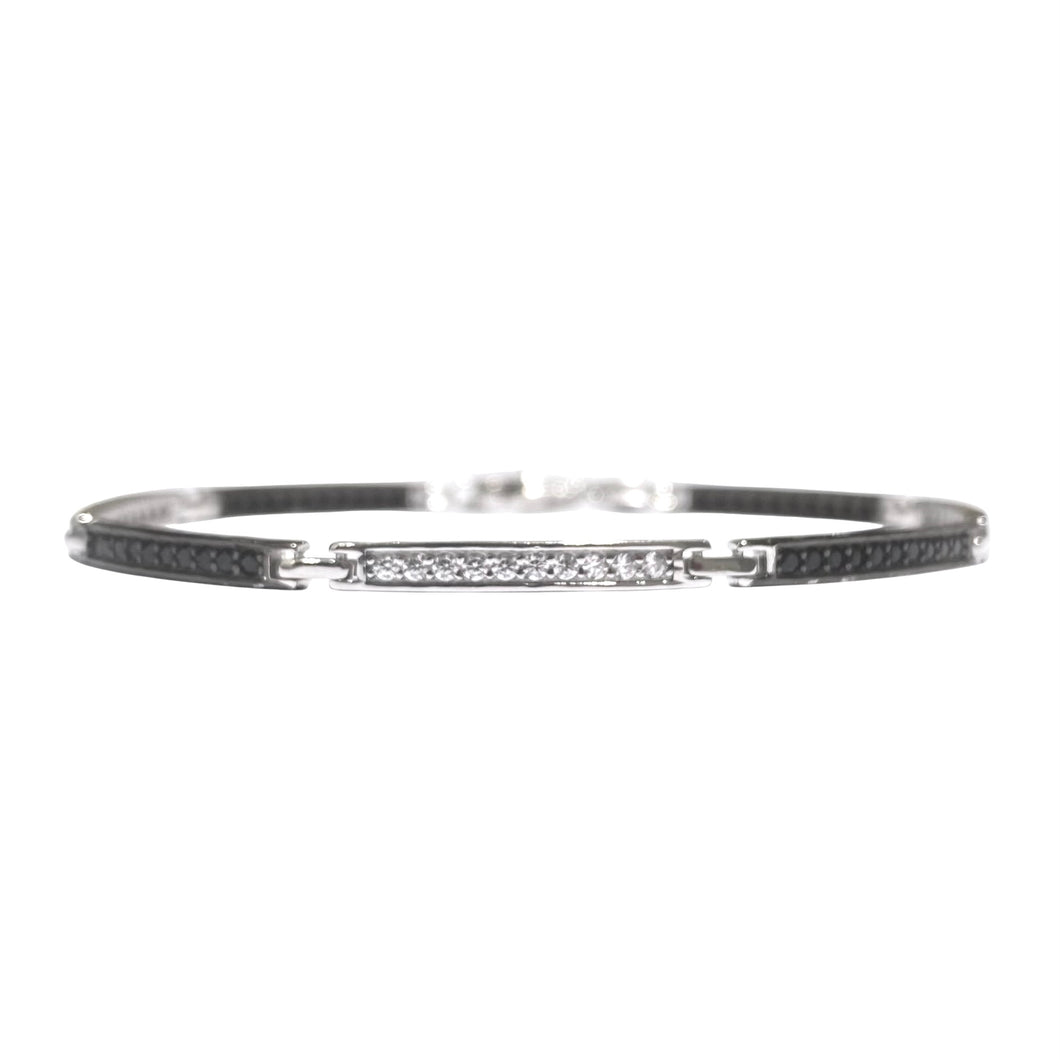 BRACCIALE UOMO PIASTRINE CON ZIRCONI