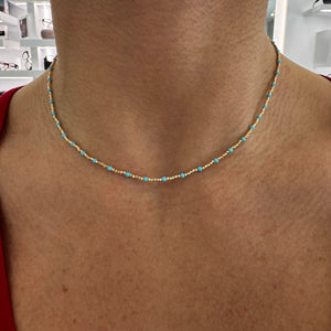 COLLANA PALLINO CON TURCHESE