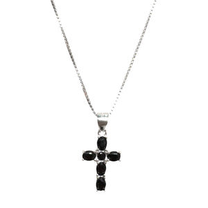 COLLANA CROCE ZIRCONI NERI