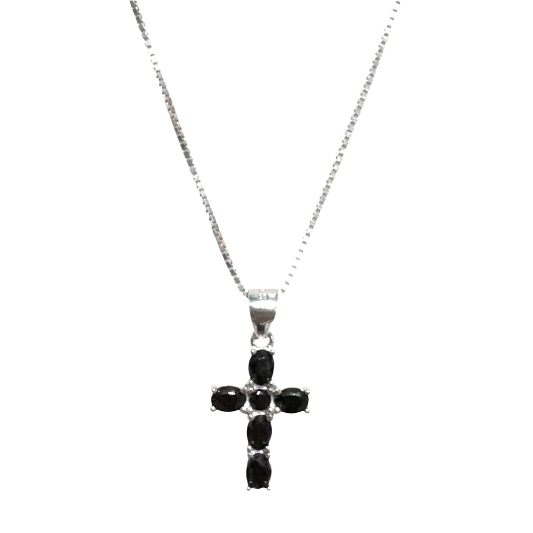 COLLANA CROCE ZIRCONI NERI
