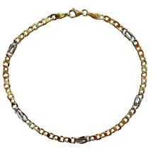 Carica l'immagine nel visualizzatore di Gallery, BRACCIALE TRAVERSINO ORO GIALLO E BIANCO
