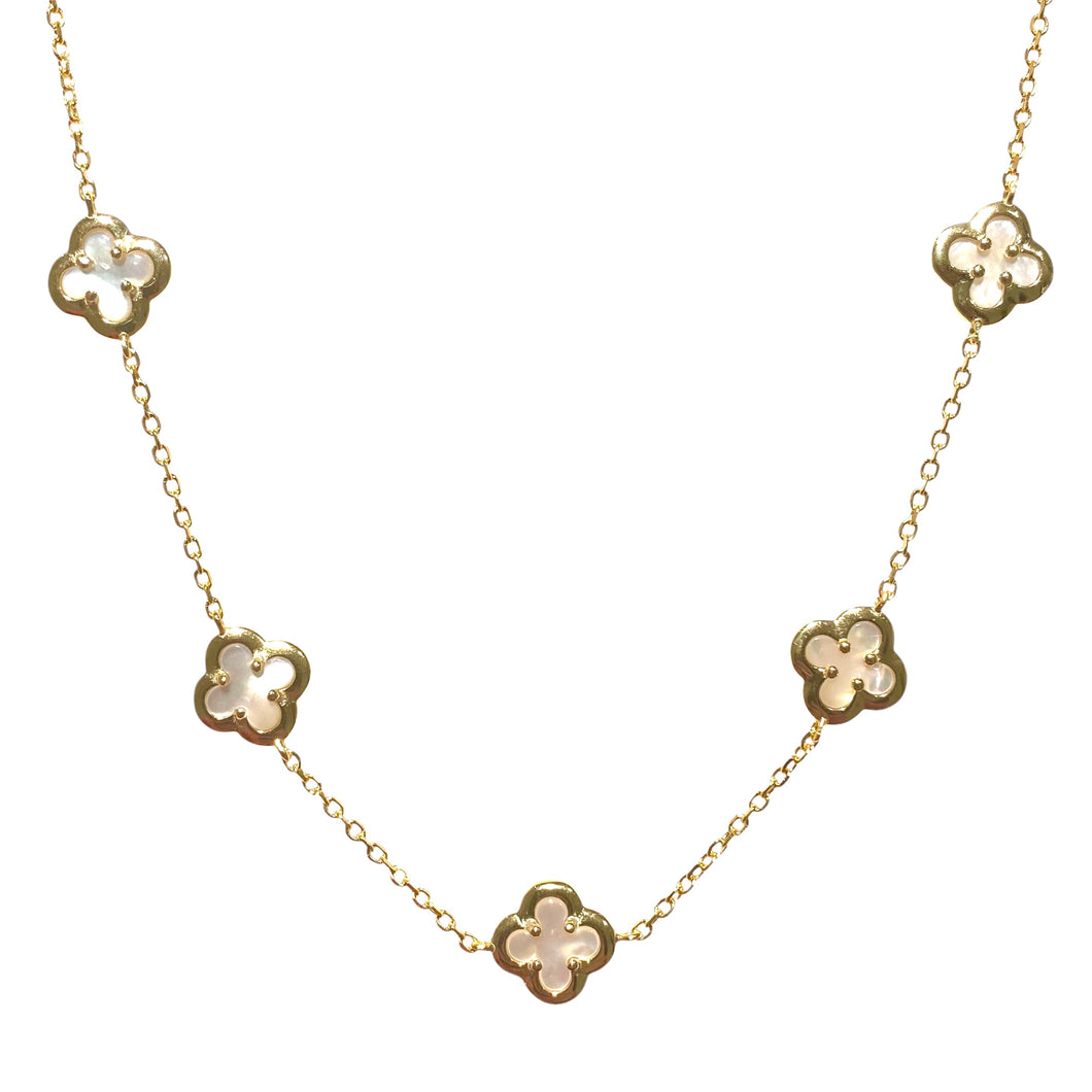 COLLANA GOLD CON FIORI IN MADREPERLA