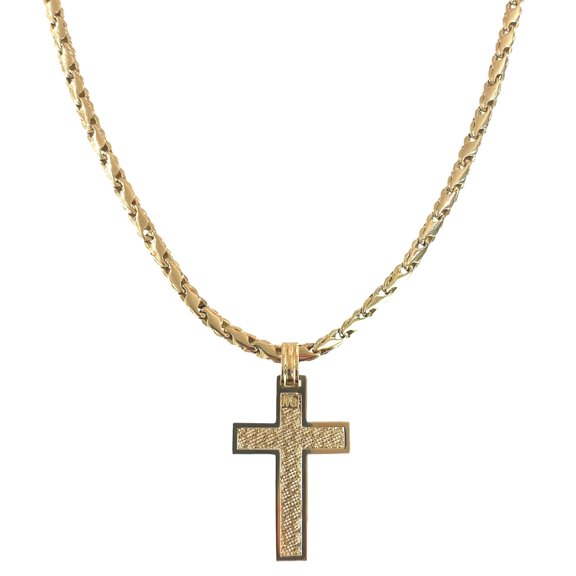 Pendente A Croce In Oro Giallo 18 Karati Con Diamante - Italia Anni '70 - Foto 8