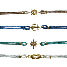 Carica l&#39;immagine nel visualizzatore di Gallery, BRACCIALI CORDA E SIMBOLO IN ORO
